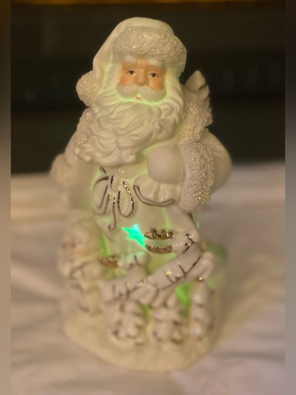 Lenox Vintage/Works White Ceramic Santa w/Red Night Light Glowing Holiday Decor - Picture 16 of 16